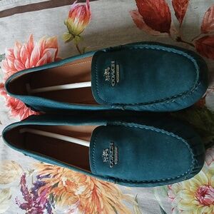 Coach Ladies Teal Slip-On Loafers 7.5